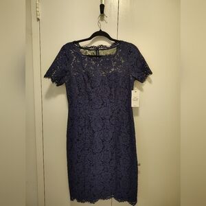 Precis Petite Navy Lace Dress (Size Medium)